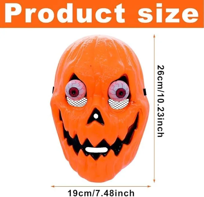 ماسک کدو تنبل هالووین FAM، ماسک سر کدو تنبل، ماسک ترسناک چشمدار، لوازم مهمانی هالووین، ماسک صورت برای نقشآفرینی و لباسهای فانتزی، تزئینات پلاستیکی ماسک کدو تنبل هالووین FAM، ماسک سر کدو تنبل، ماسک ترسناک چشمدار، لوازم مهمانی هالووین، ماسک صورت برای نقشآفرینی و لباسهای فانتزی، تزئینات پلاستیکی