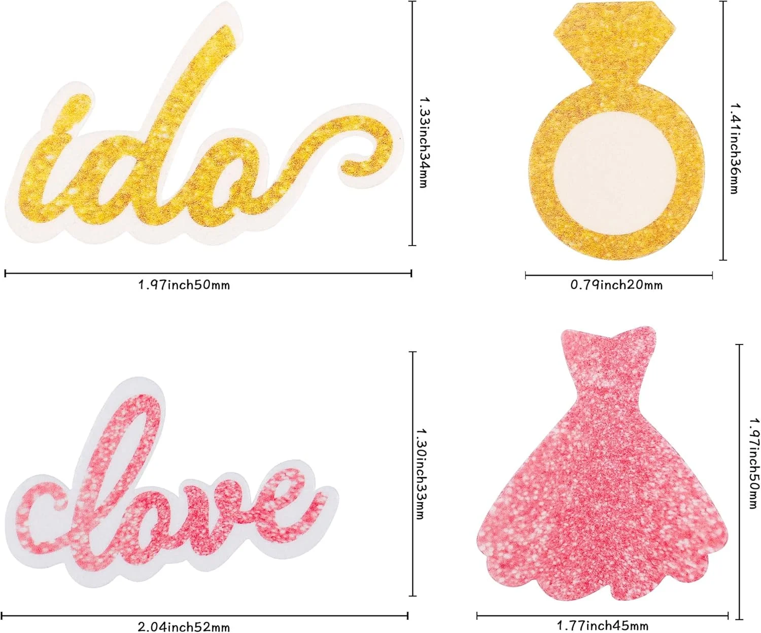 گیوفایس 60 عدد تاپر خوراکی کاپ کیک عروسی طرح عشق، حلقه، لباس، تزیین کیک با کاغذ ویفر، تزیین دسر عروسی برای جشن عروس، لوازم تزیین غذای مهمانی عروسی گیوفایس 60 عدد تاپر خوراکی کاپ کیک عروسی طرح عشق، حلقه، لباس، تزیین کیک با کاغذ ویفر، تزیین دسر عروسی برای جشن عروس، لوازم تزیین غذای مهمانی عروسی