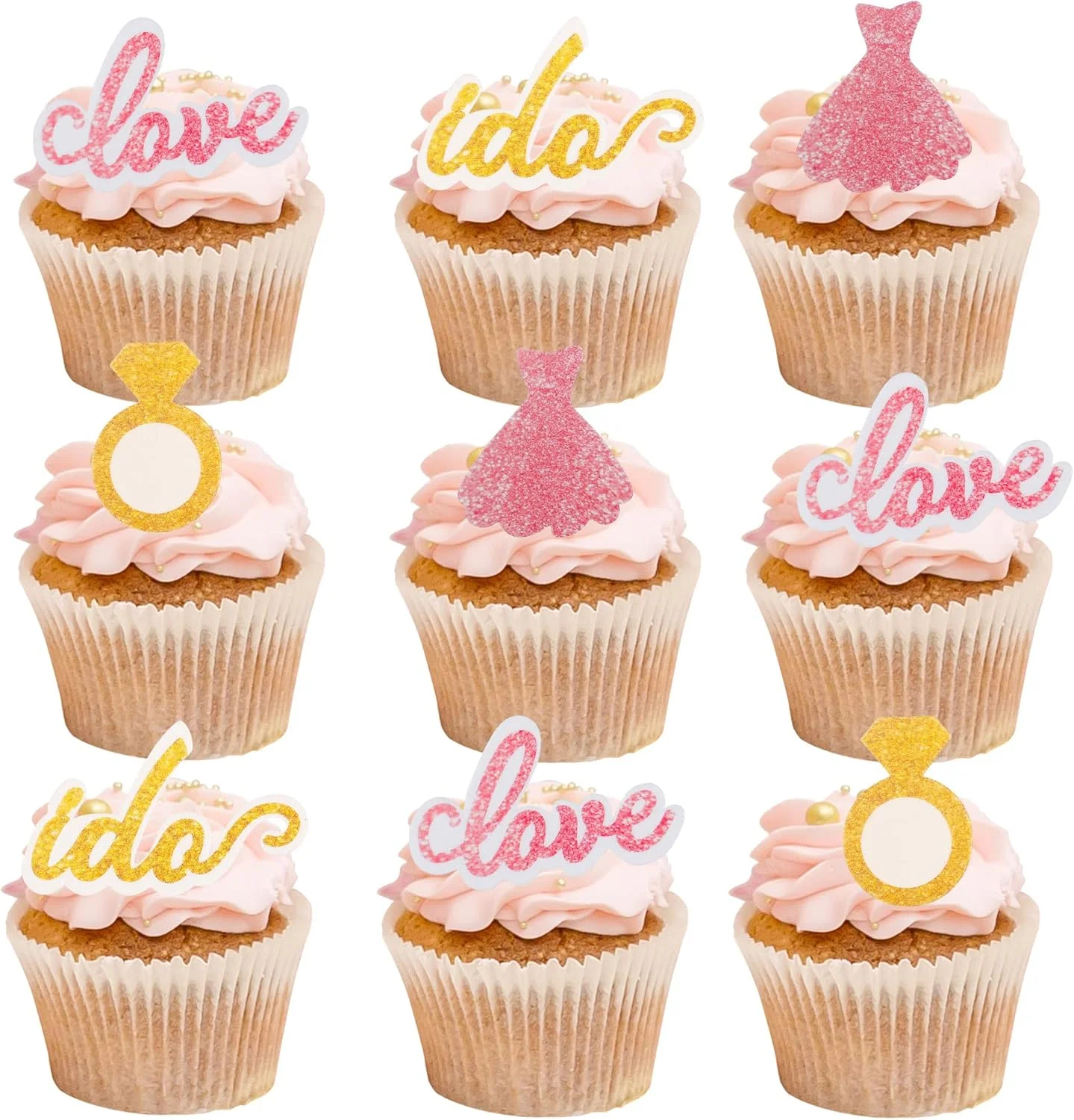 گیوفایس 60 عدد تاپر خوراکی کاپ کیک عروسی طرح عشق، حلقه، لباس، تزیین کیک با کاغذ ویفر، تزیین دسر عروسی برای جشن عروس، لوازم تزیین غذای مهمانی عروسی گیوفایس 60 عدد تاپر خوراکی کاپ کیک عروسی طرح عشق، حلقه، لباس، تزیین کیک با کاغذ ویفر، تزیین دسر عروسی برای جشن عروس، لوازم تزیین غذای مهمانی عروسی