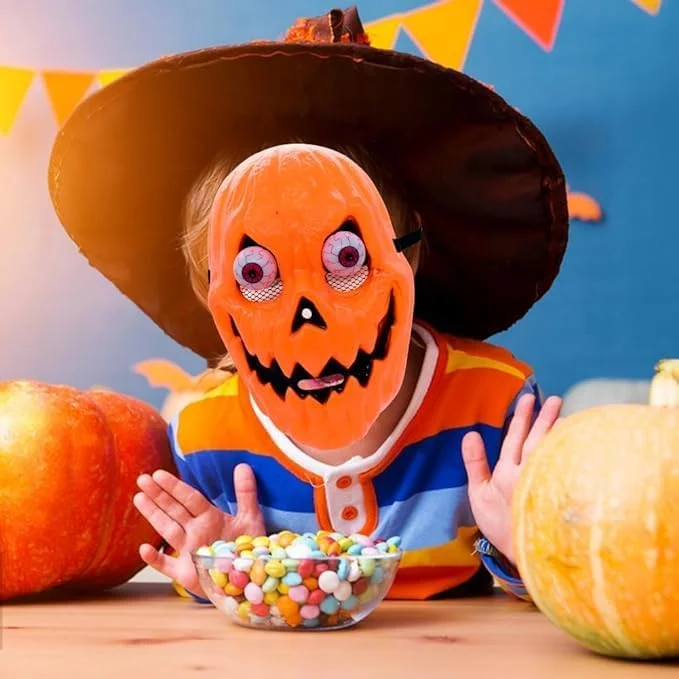 ماسک کدو تنبل هالووین FAM، ماسک سر کدو تنبل، ماسک ترسناک چشمدار، لوازم مهمانی هالووین، ماسک صورت برای نقشآفرینی و لباسهای فانتزی، تزئینات پلاستیکی ماسک کدو تنبل هالووین FAM، ماسک سر کدو تنبل، ماسک ترسناک چشمدار، لوازم مهمانی هالووین، ماسک صورت برای نقشآفرینی و لباسهای فانتزی، تزئینات پلاستیکی