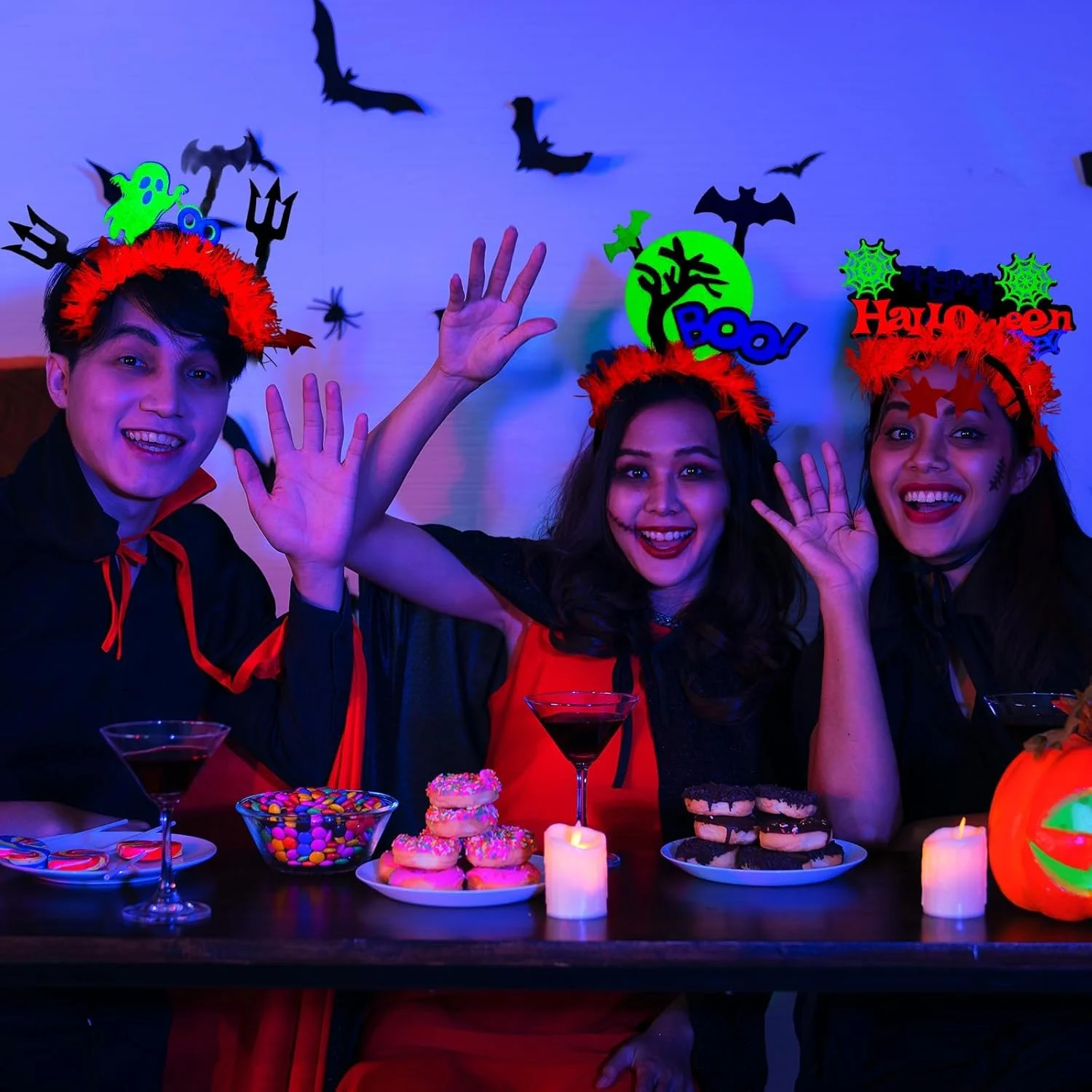 6 عدد تل سر هالووین طرح چشم شب تاب، خفاش، عنکبوت، شبح و کدو تنبل، مناسب برای مهمانی، لباس فانتزی، تزئینات و ایفای نقش 6 عدد تل سر هالووین طرح چشم شب تاب، خفاش، عنکبوت، شبح و کدو تنبل، مناسب برای مهمانی، لباس فانتزی، تزئینات و ایفای نقش