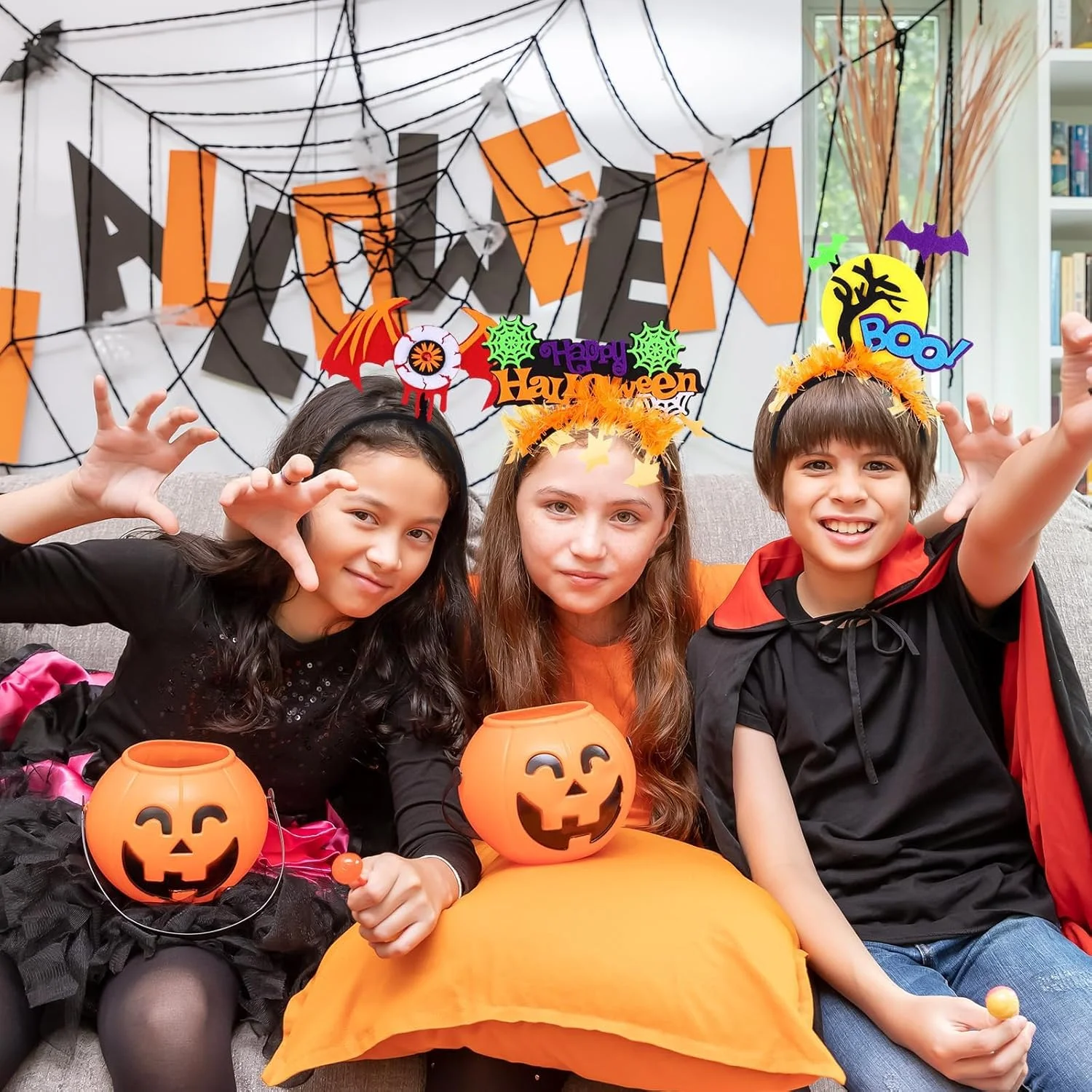 6 عدد تل سر هالووین طرح چشم شب تاب، خفاش، عنکبوت، شبح و کدو تنبل، مناسب برای مهمانی، لباس فانتزی، تزئینات و ایفای نقش 6 عدد تل سر هالووین طرح چشم شب تاب، خفاش، عنکبوت، شبح و کدو تنبل، مناسب برای مهمانی، لباس فانتزی، تزئینات و ایفای نقش