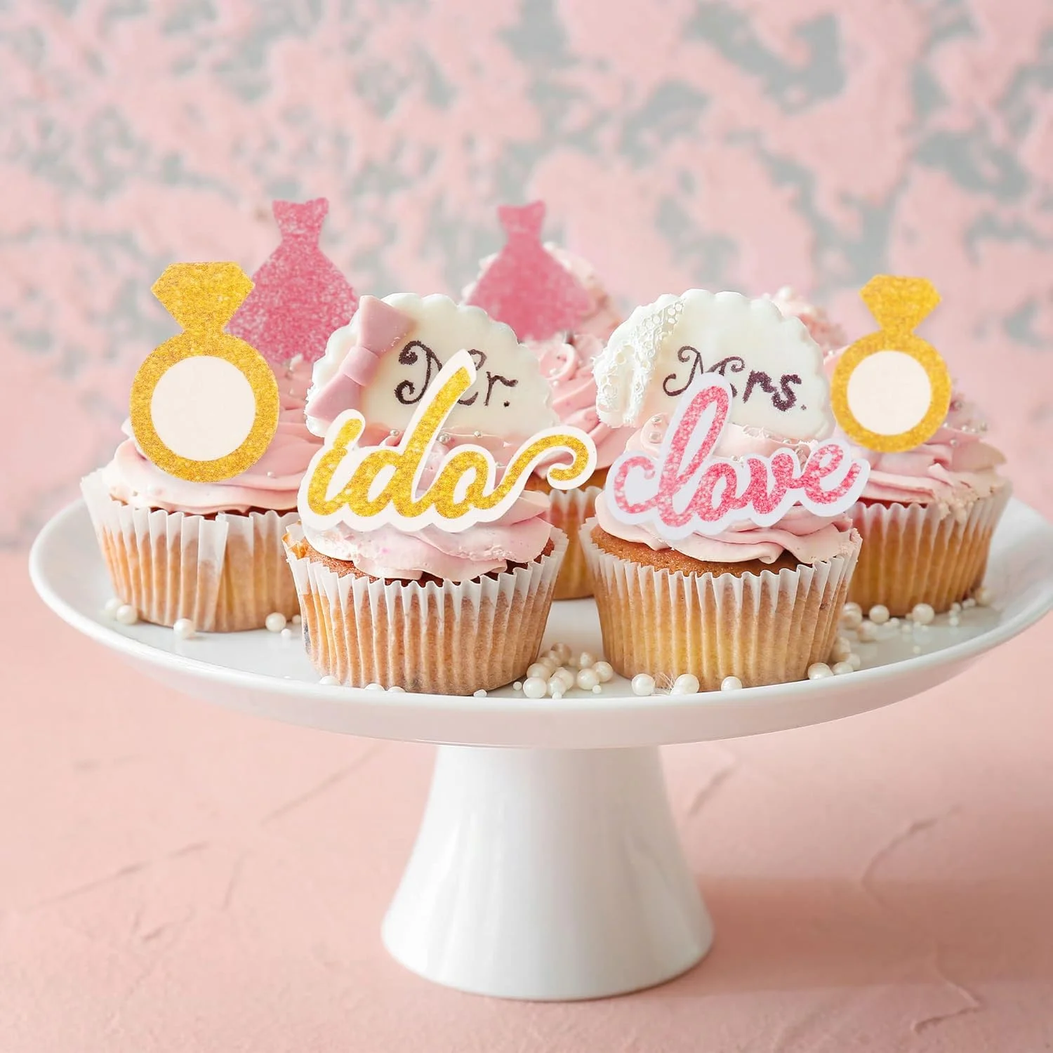 گیوفایس 60 عدد تاپر خوراکی کاپ کیک عروسی طرح عشق، حلقه، لباس، تزیین کیک با کاغذ ویفر، تزیین دسر عروسی برای جشن عروس، لوازم تزیین غذای مهمانی عروسی گیوفایس 60 عدد تاپر خوراکی کاپ کیک عروسی طرح عشق، حلقه، لباس، تزیین کیک با کاغذ ویفر، تزیین دسر عروسی برای جشن عروس، لوازم تزیین غذای مهمانی عروسی