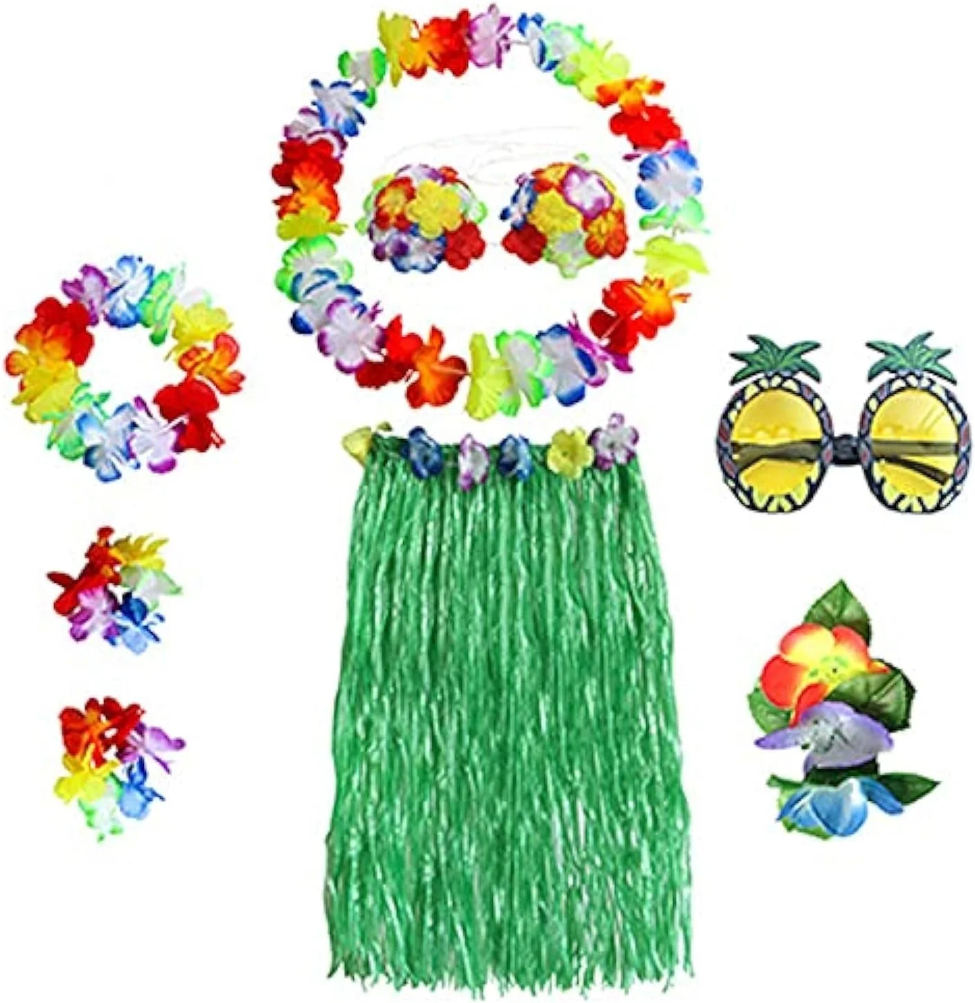 ست دامن علف های هاوایی، ست 8 تکه دامن علفی لباس رقص تزئینات مهمانی لوازم برای کودکان و بزرگسالان ست دامن علف های هاوایی، ست 8 تکه دامن علفی لباس رقص تزئینات مهمانی لوازم برای کودکان و بزرگسالان