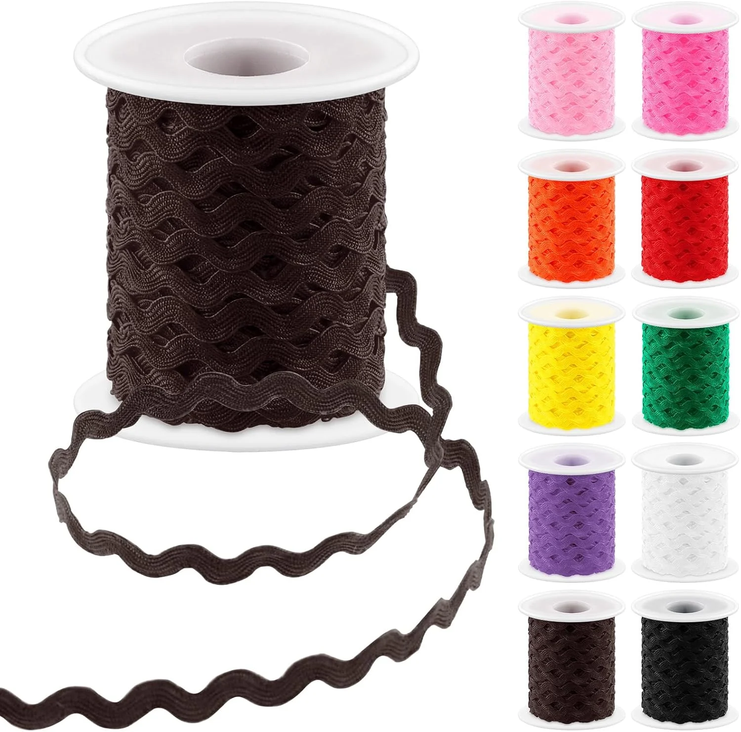 نوار تزیینی زیگزاگ قهوه ای رنگ Glarks، 1 عدد 25 متری، نوار حاشیه خمیده موجی برای خیاطی، تزیین لباس عروس، دکوراسیون مهمانی، لوازم بسته بندی هدیه نوار تزیینی زیگزاگ قهوه ای رنگ Glarks، 1 عدد 25 متری، نوار حاشیه خمیده موجی برای خیاطی، تزیین لباس عروس، دکوراسیون مهمانی، لوازم بسته بندی هدیه