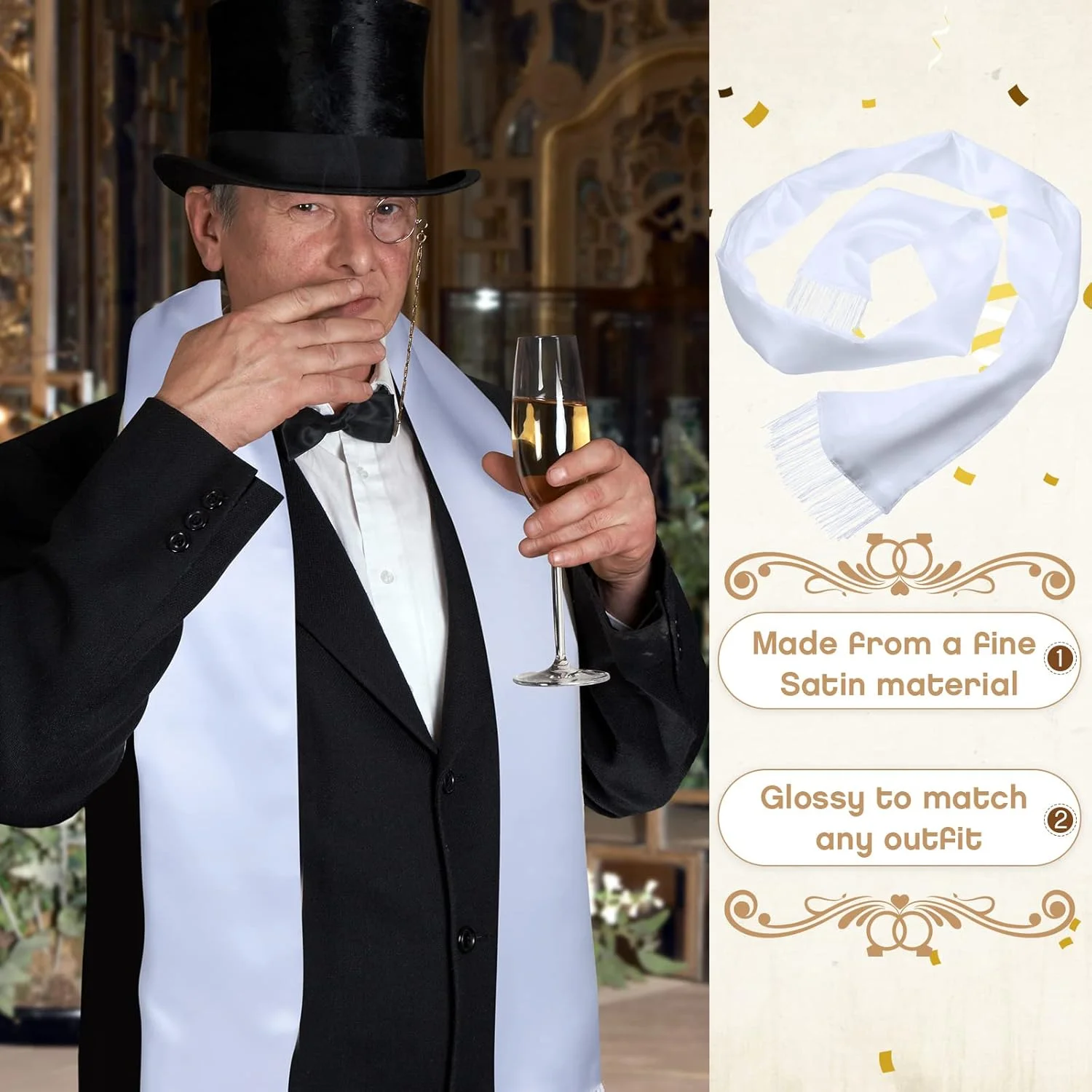 شال ریشدار Geyoga دهه 1920، شال سفید بلند، لباس فانتزی مردانه، اکسسوریهای دهه 1920 برای لباس مردانه و زنانه، لوازم تزئینی مهمانی گانگستری دهه 1920 شال ریشدار Geyoga دهه 1920، شال سفید بلند، لباس فانتزی مردانه، اکسسوریهای دهه 1920 برای لباس مردانه و زنانه، لوازم تزئینی مهمانی گانگستری دهه 1920