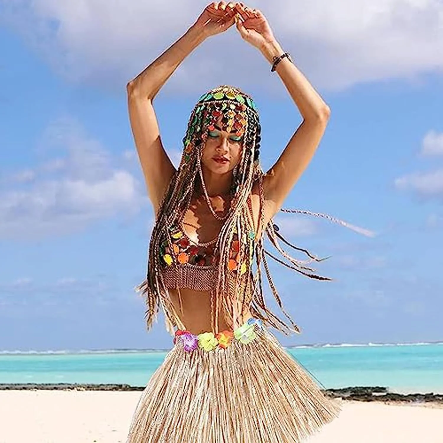 ست لباس مهمانی هاوایی ویلاگی شامل دامن علفی هولا 5 تکه، دامن علفی هاوایی، گل های لی هاوایی، گردنبند دستبند گل هاوایی، لباس فانتزی لی هاوایی برای بزرگسالان و کودکان، مناسب برای تزئینات مهمانی های استوایی ساحلی تابستانی ست لباس مهمانی هاوایی ویلاگی شامل دامن علفی هولا 5 تکه، دامن علفی هاوایی، گل های لی هاوایی، گردنبند دستبند گل هاوایی، لباس فانتزی لی هاوایی برای بزرگسالان و کودکان، مناسب برای تزئینات مهمانی های استوایی ساحلی تابستانی