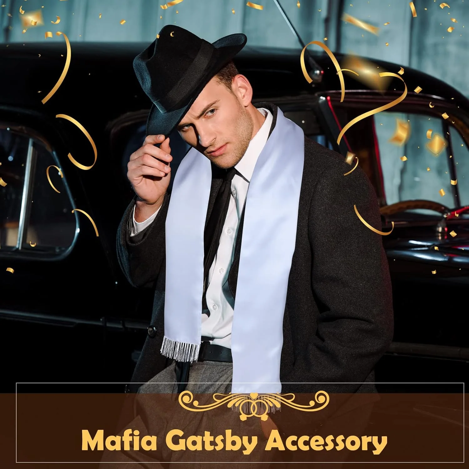 شال ریشدار Geyoga دهه 1920، شال سفید بلند، لباس فانتزی مردانه، اکسسوریهای دهه 1920 برای لباس مردانه و زنانه، لوازم تزئینی مهمانی گانگستری دهه 1920 شال ریشدار Geyoga دهه 1920، شال سفید بلند، لباس فانتزی مردانه، اکسسوریهای دهه 1920 برای لباس مردانه و زنانه، لوازم تزئینی مهمانی گانگستری دهه 1920