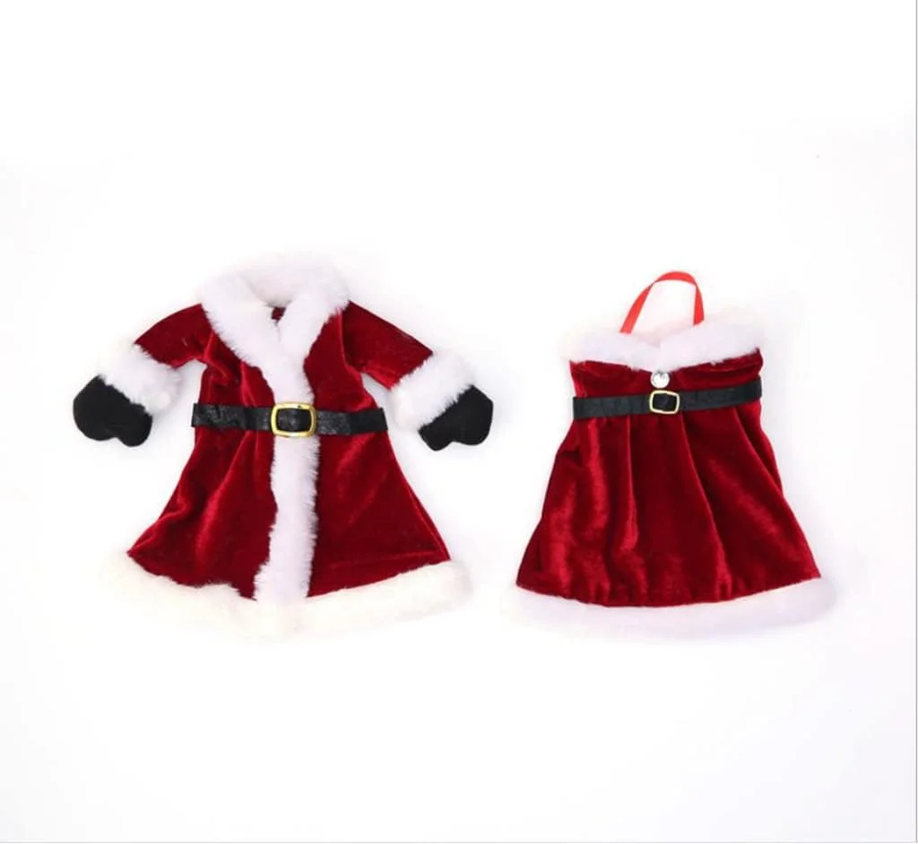 Crazyrimcos روکش بطری شراب کریسمس طرح لباس بابانوئل، تزئینات بطری شراب، لوازم جشن کریسمس، هدیه