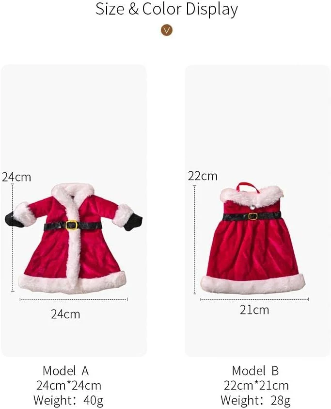 Crazyrimcos روکش بطری شراب کریسمس طرح لباس بابانوئل، تزئینات بطری شراب، لوازم جشن کریسمس، هدیه