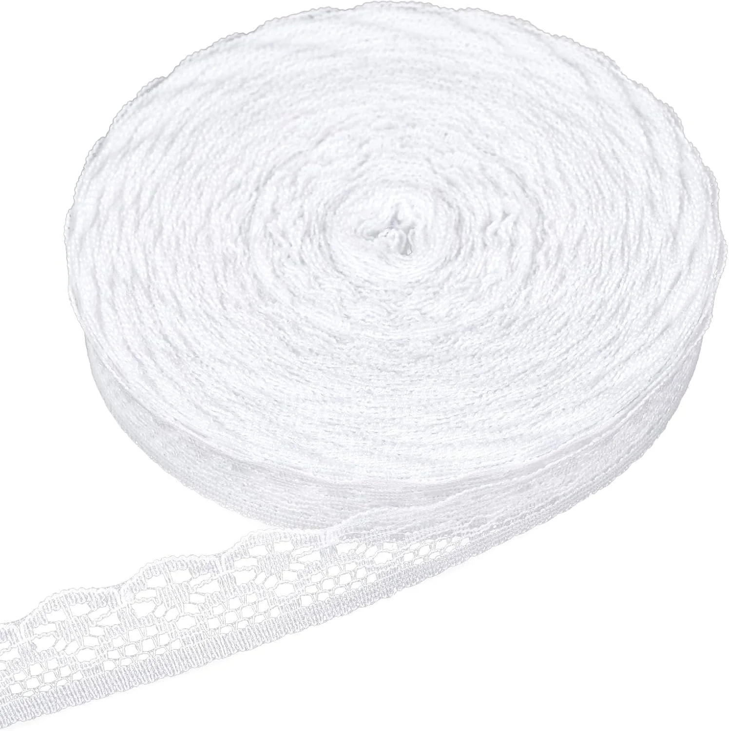 2 بسته رول روبان توری سفید، 18 متر در هر رول، توری ظریف لوکس برای خیاطی، تزئین لباس عروس، بسته بندی هدیه، صنایع دستی عروسی، اسکرپ بوک DIY، گل آرایی