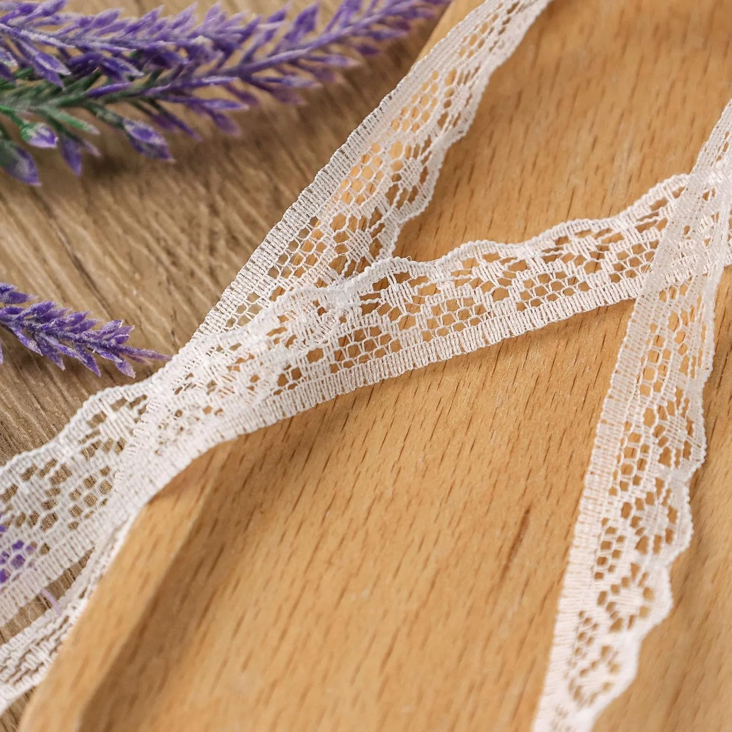 2 بسته رول روبان توری سفید، 18 متر در هر رول، توری ظریف لوکس برای خیاطی، تزئین لباس عروس، بسته بندی هدیه، صنایع دستی عروسی، اسکرپ بوک DIY، گل آرایی