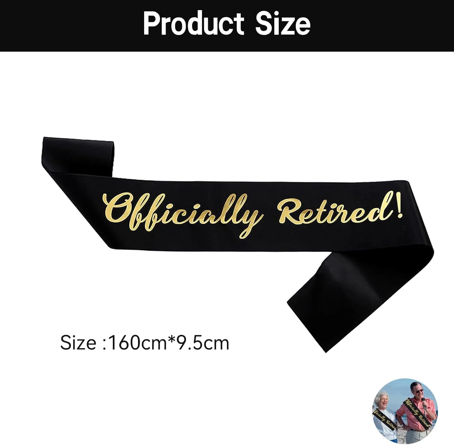 شال بازنشستگی، شال نرم بازنشستگی برای زنان، شال های بازنشستگی مبارک تزئینات لباس حروف طلایی براق فلزی پس زمینه سیاه بند شانه ای برای لوازم دکور مهمانی همکاران زنان مردان