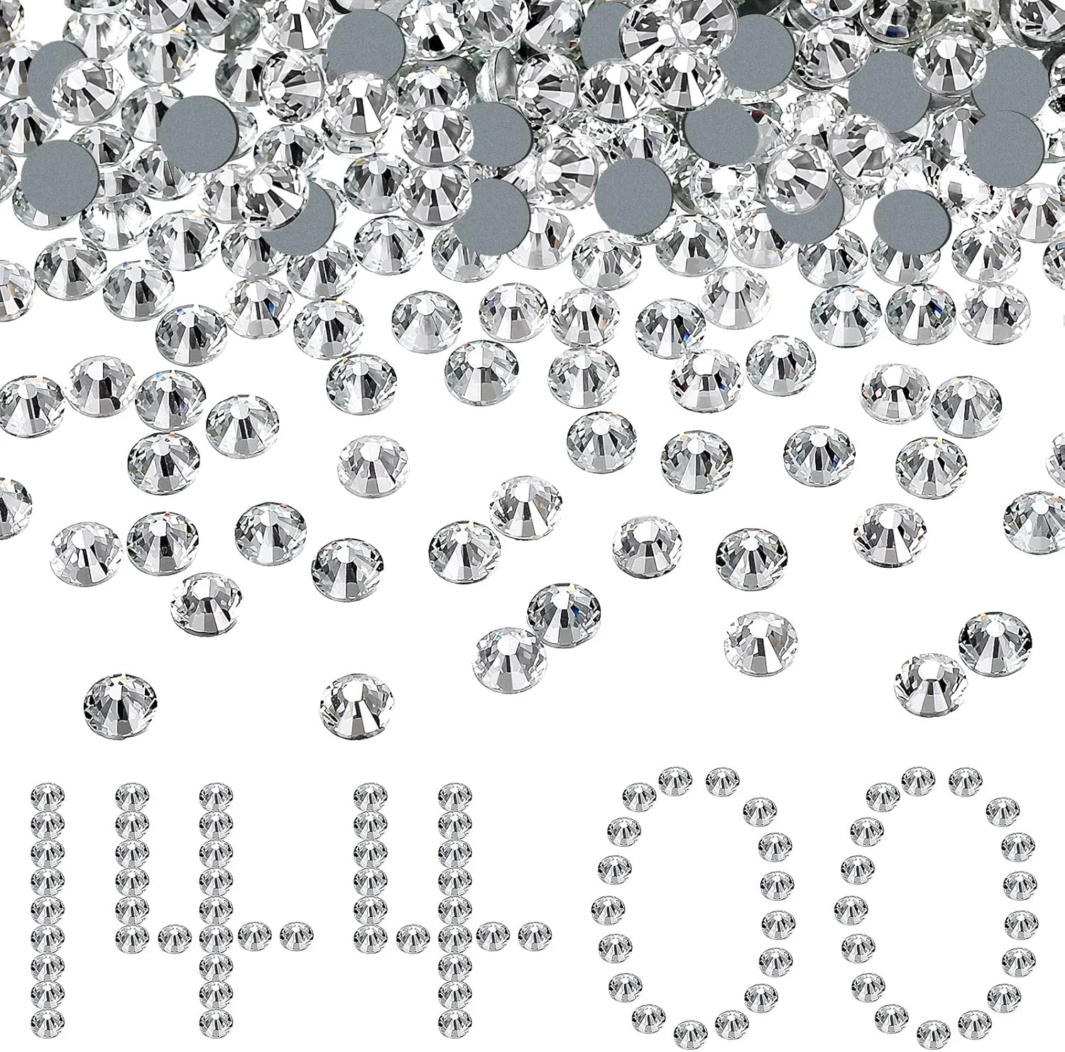 سنگ تزئینی حرارتی Cindeer، 14400 عدد، سنگ شیشه‌ای تخت حرارتی، سنگ‌های گرد شیشه‌ای برای لباس، کفش، لوازم صنایع دستی DIY (SS10، کریستال شفاف)
