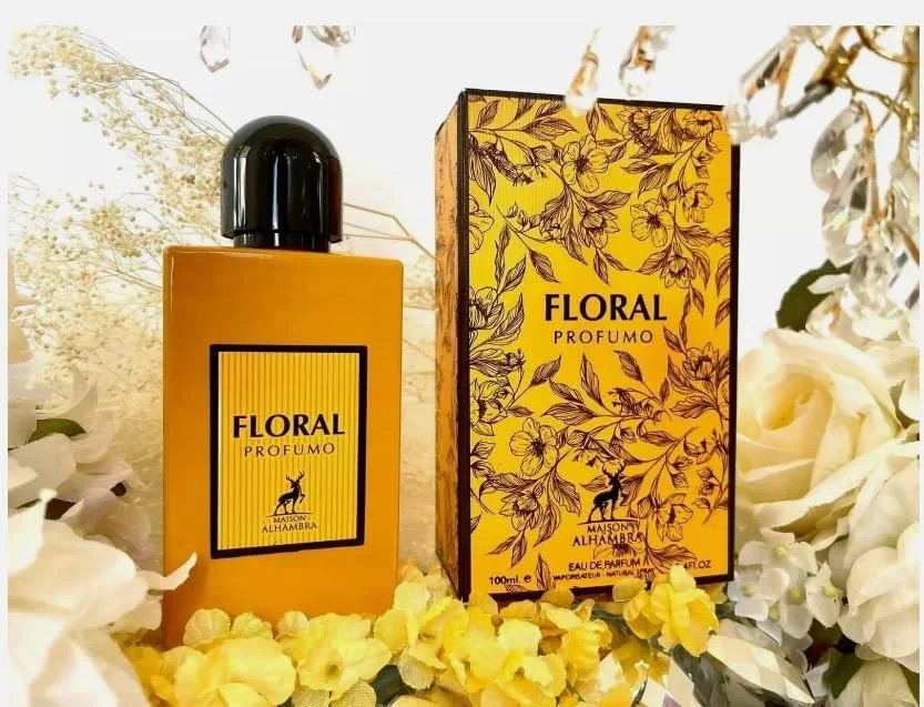 عطر زنانه فلورال پروفومو از ارض الزعفران، ادو پرفیوم ۱۰۰ میلی لیتر از Maison Alhambra
