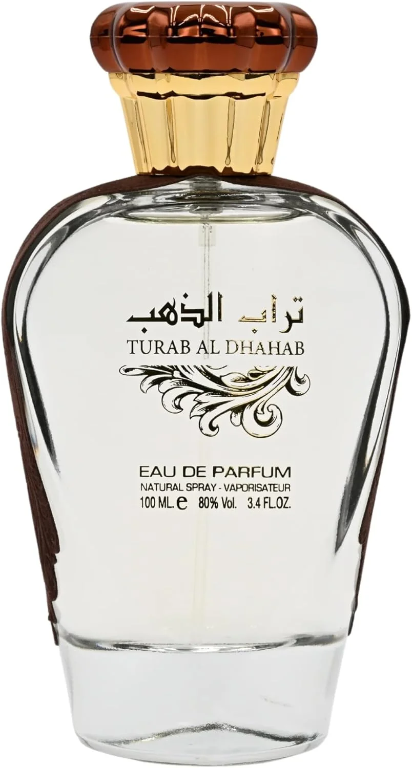 عطر زنانه تراب الذهب از عطر ارض الزعفران ادو پرفیوم 100 میلی لیتر (3.4 اونس) | عربی | ترکیبی گرم و آفتابی از شکوفه های هیبیسکوس، نارنگی، نارگیل و مشک سفید | ضروری روزمره | توسط