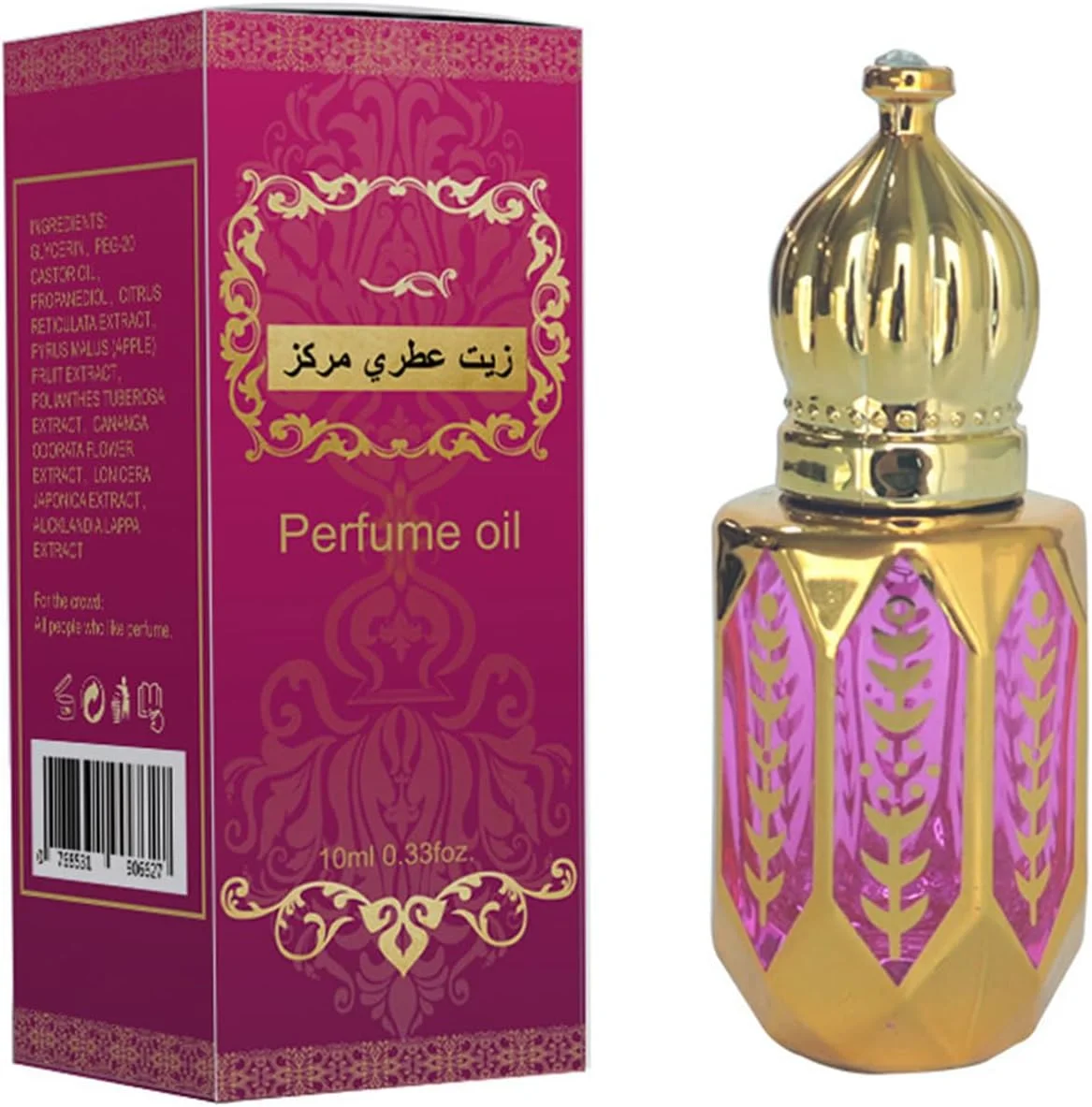 عطر روغنی رولی عربی زنانه - رایحه گلی ماندگار با نت های رز، سیب و عنبر سائل - غلظت 18-25% - رایحه ای ظریف برای استفاده روزانه و مناسبت های خاص (10 میلی لیتر)