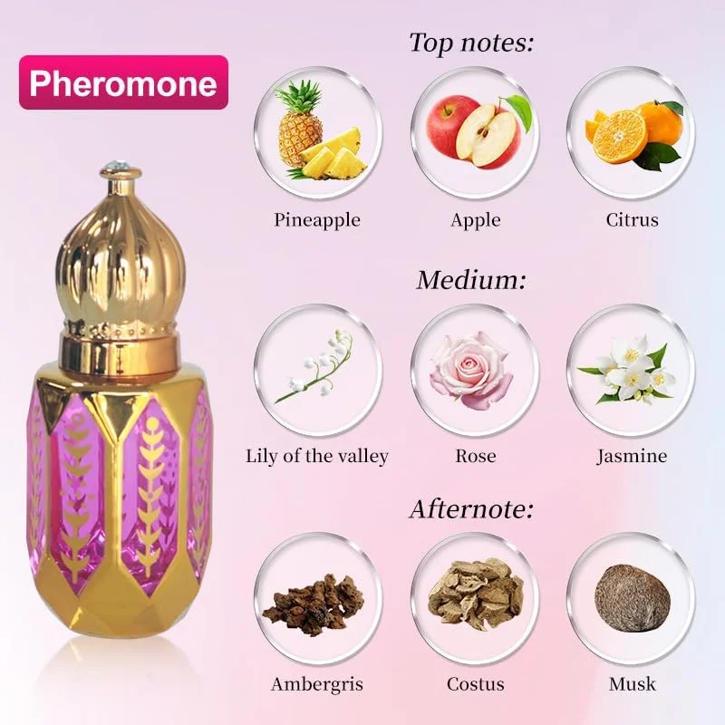 عطر روغنی رولی عربی زنانه - رایحه گلی ماندگار با نت های رز، سیب و عنبر سائل - غلظت 18-25% - رایحه ای ظریف برای استفاده روزانه و مناسبت های خاص (10 میلی لیتر)