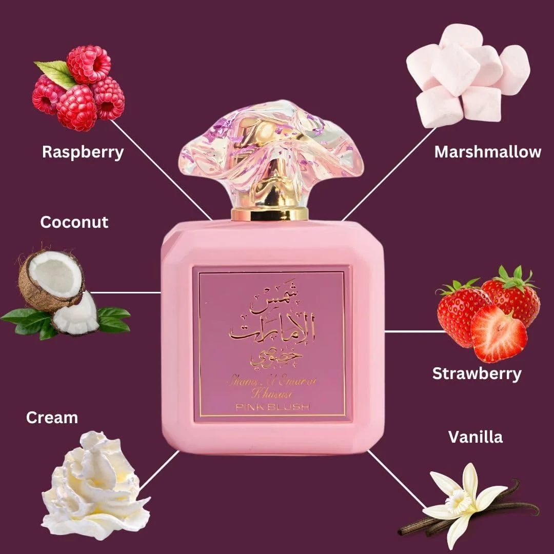 عطر ادو پرفیوم زنانه ارض الزعفران شمس الامارات خصوصی پینک بلاش، 100 میلی لیتر (3.4 اونس)