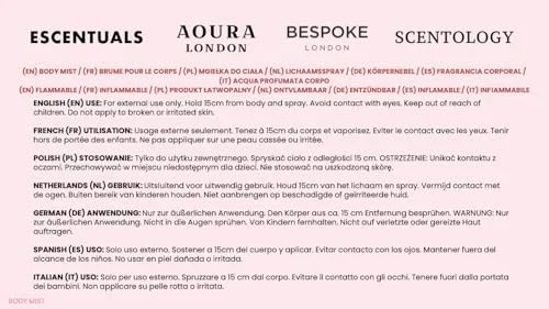 اسپری بدن زنانه Aoura London Free Spirit - رایحه گلی تازه، انرژی بخش و ماندگار - اسپری عطر روزانه برای زنان با اعتماد به نفس، 220 میلی لیتر