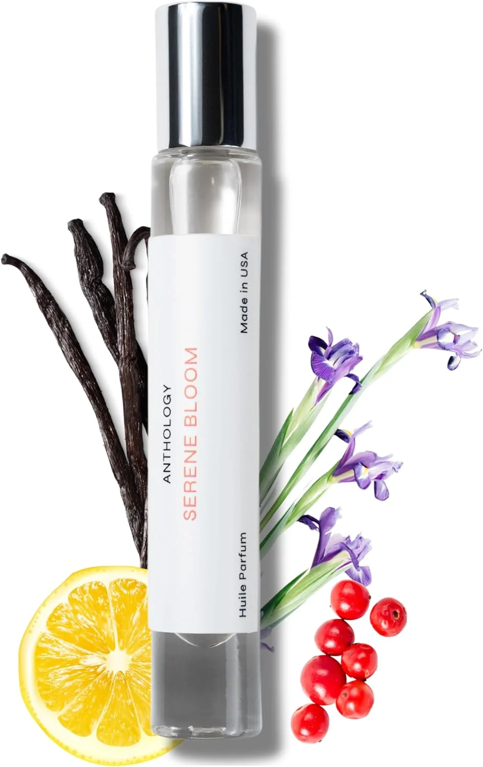 روغن عطر رولی زنانه Anthology Serene Bloom، 9 میلی لیتر (0.3oz) | رایحه های مرکبات، وانیل، فلفل صورتی، یاس و زنبق | بدون الکل، سایز مسافرتی، عطر مینی | عطر پاک و بدون تست حیوانی