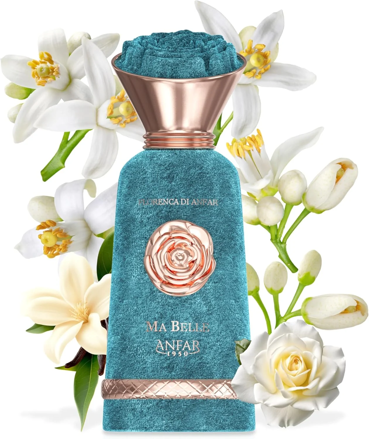 عطر زنانه آنفار 1950 MA BELLE اکستریت د پرفیوم، عنبر سفید، بلسان پرو، شکوفه پرتقال، مخصوص بانوان، 100 میلی لیتر