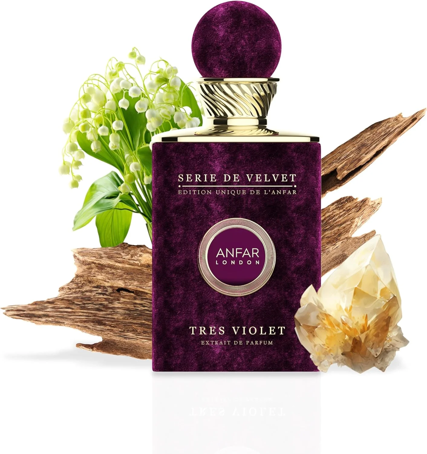 عطر زنانه آنفار لندن TRES VIOLET، عصاره پرفیوم زنانه، رایحه گلی، عنبر سفید، بلسان پرو و چوبی