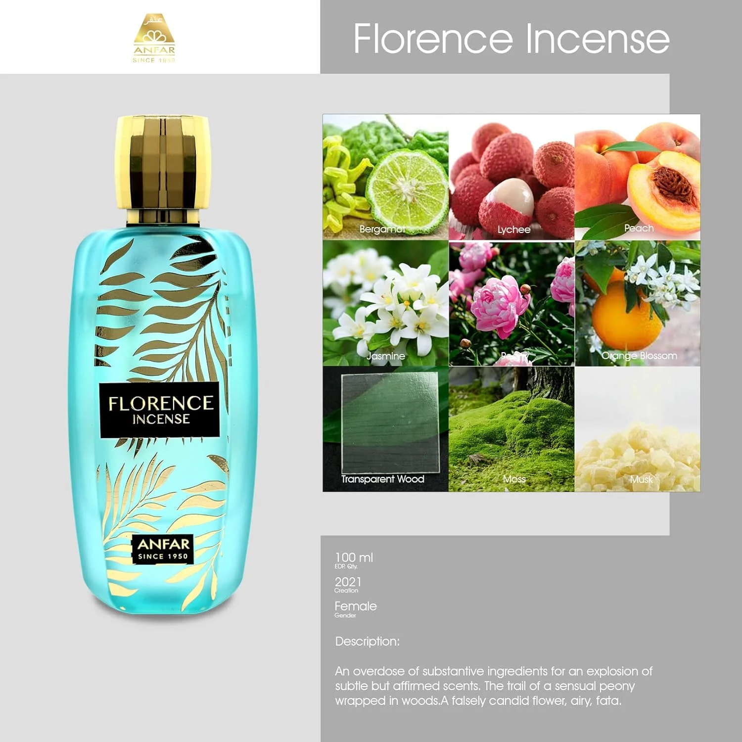 عطر انفر - عود فلورانس - عطر زنانه 100 میلی لیتر ادو پرفیوم