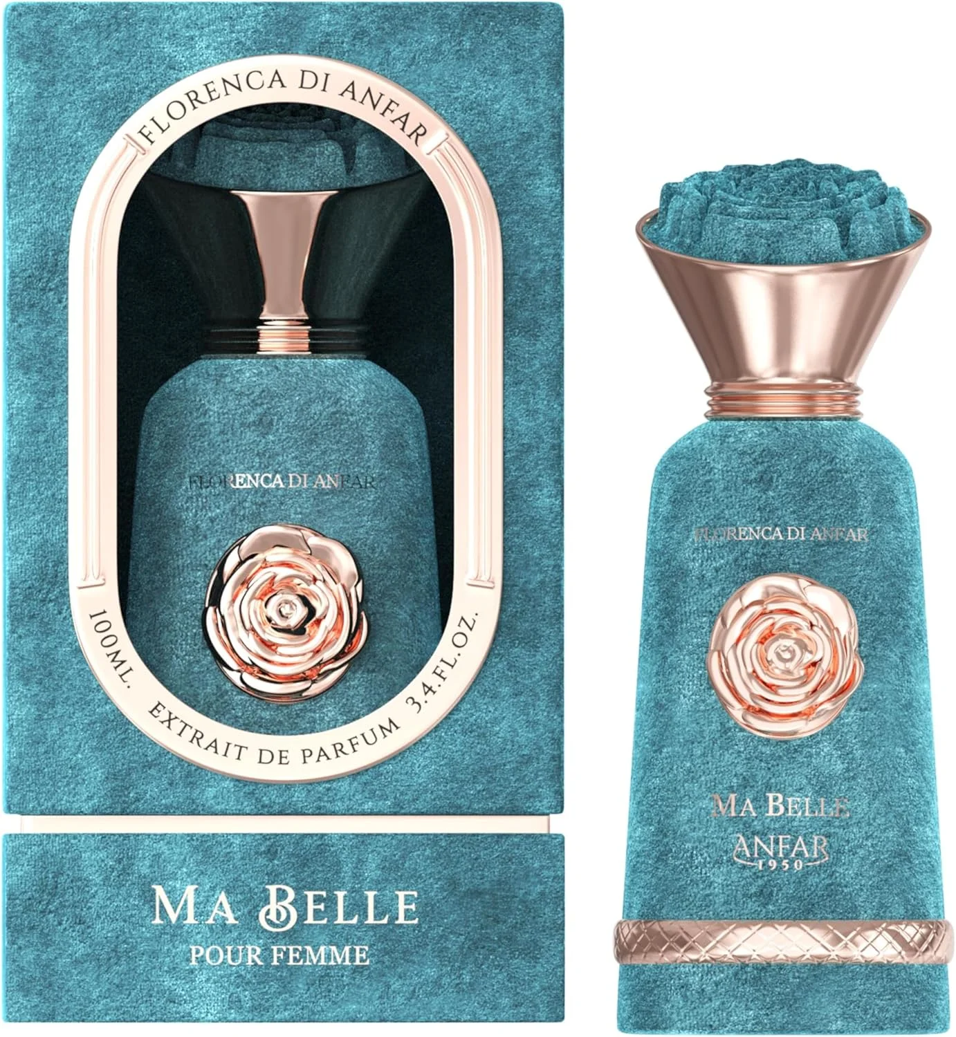 عطر زنانه آنفار 1950 MA BELLE اکستریت د پرفیوم، عنبر سفید، بلسان پرو، شکوفه پرتقال، مخصوص بانوان، 100 میلی لیتر