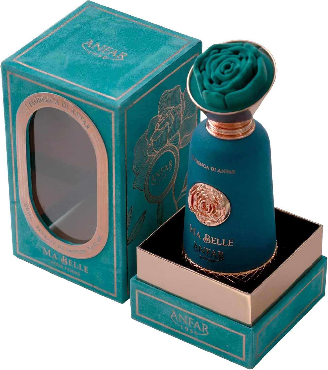 عطر زنانه آنفار 1950 MA BELLE اکستریت د پرفیوم، عنبر سفید، بلسان پرو، شکوفه پرتقال، مخصوص بانوان، 100 میلی لیتر