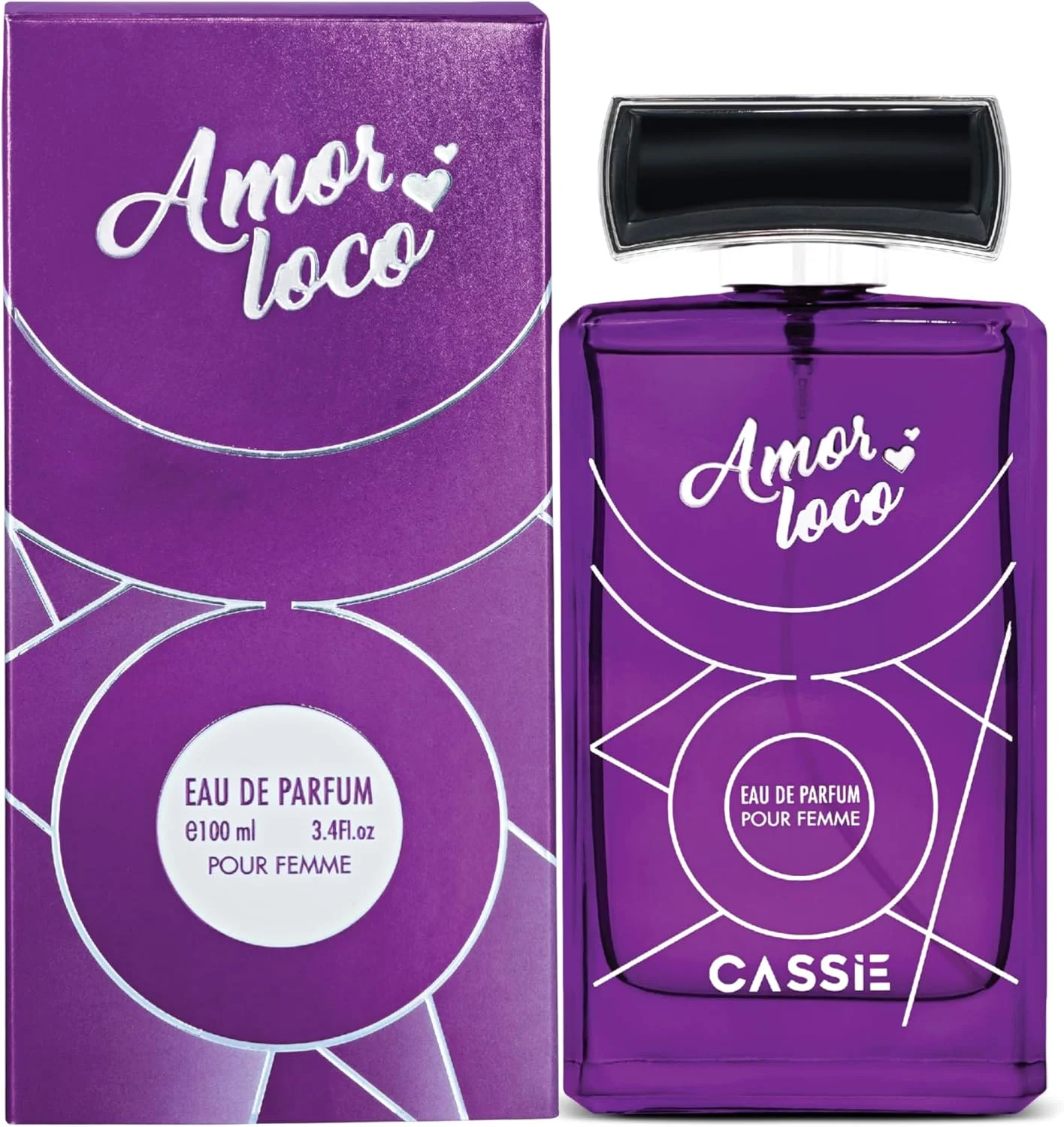 ادو پرفیوم زنانه Amor Loco by Cassie - 100 میلی لیتر، عطر لوکس ماندگار | رایحه گلی، شیرین و اغوا کننده با یاس، وانیل و دانه تونکا | هدیه ای شیک برای بانوان