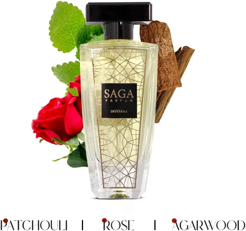 عطر زنانه AMD Perfumes Saga - هدیه کلاسیک برای زنان - رایحه های ماندگار زنانه با ترکیبی از نت های گل رز و مشک ادو پرفیوم EDP 100ml