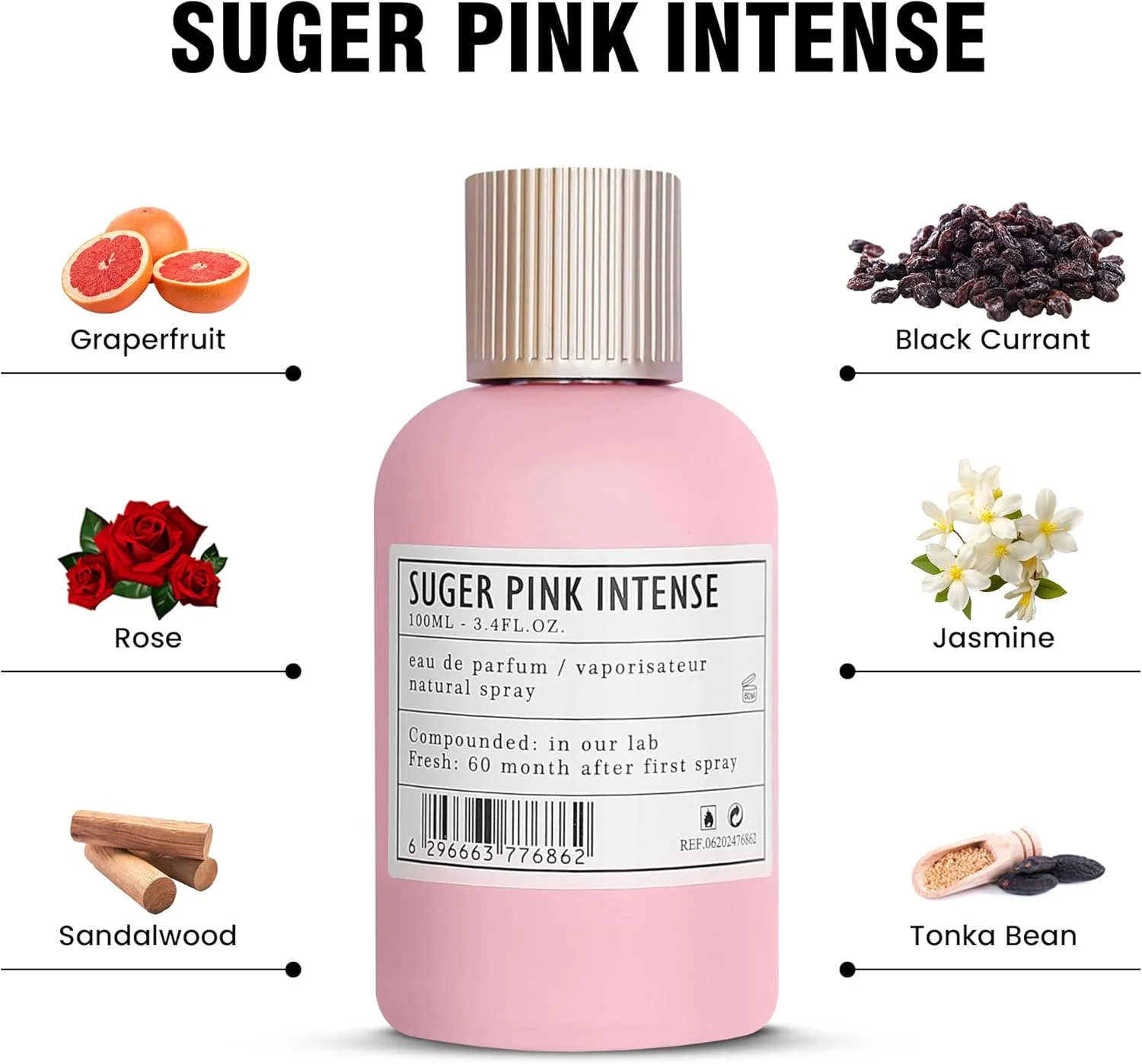 عطر زنانه آرو اف ای سی بای ای ام دی پرفیومز شوگر پینک اینتنس - ادو پرفیوم ماندگار زنانه EDP 100ml