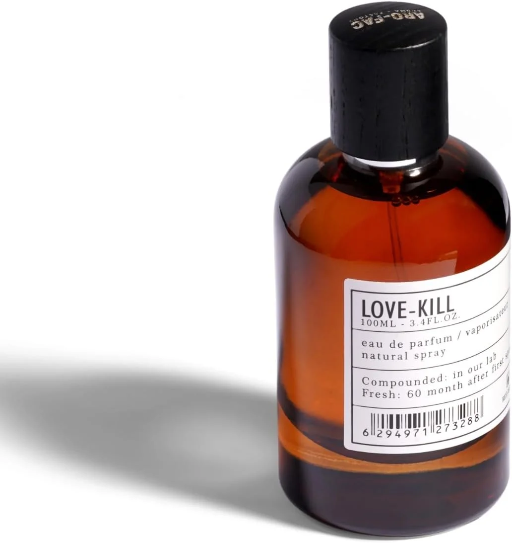 عطر زنانه آرو فک بای ای ام دی پرفیومز مدل Love Kill - بهترین هدیه برای زنان - عطرهای زنانه منحصر به فرد با ترکیبی از ترنج و گل رز ادو پرفیوم EDP 100ml