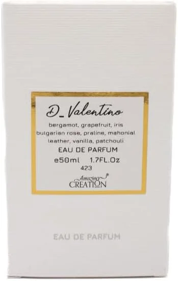 ادو پرفیوم زنانه Amazing Creation مدل D-Valentino حجم 50 میلی لیتر، رایحه شرقی و گلی ادو پرفیوم زنانه Amazing Creation مدل D-Valentino حجم 50 میلی لیتر، رایحه شرقی و گلی