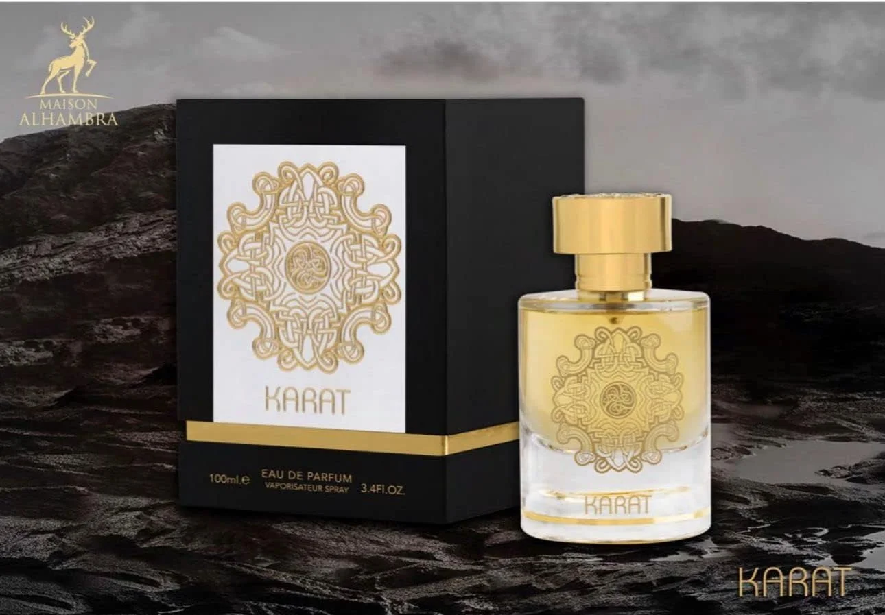 ادکلن ALHAMBRA KARAT EAU DE PARFUM 100ml | عطر لوکس و ماندگار | رایحه وارداتی ممتاز برای مردان و زنان | ست هدیه عطر | مناسب برای همه مناسبت ها (بسته 1 عددی) ادکلن ALHAMBRA KARAT EAU DE PARFUM 100ml | عطر لوکس و ماندگار | رایحه وارداتی ممتاز برای مردان و زنان | ست هدیه عطر | مناسب برای همه مناسبت ها (بسته 1 عددی)