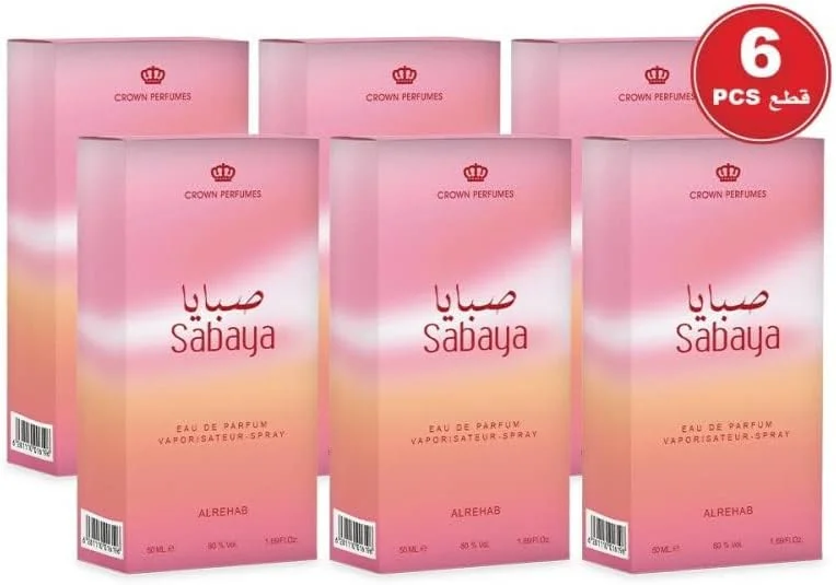 الرحاب سبایا - ادو پرفیوم اسپری طبیعی - 50 میلی لیتر (1.65 fl. oz) - بسته 6 عددی الرحاب سبایا - ادو پرفیوم اسپری طبیعی - 50 میلی لیتر (1.65 fl. oz) - بسته 6 عددی