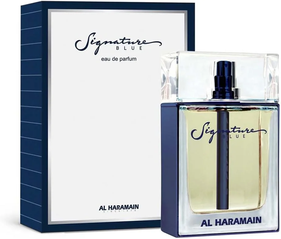 عطر унисекс Signature Blue الحرمین | رایحه ای معطر، چوبی، تازه و تند | رایحه لوکس ماندگار | مردانه و زنانه | 100 میلی لیتر