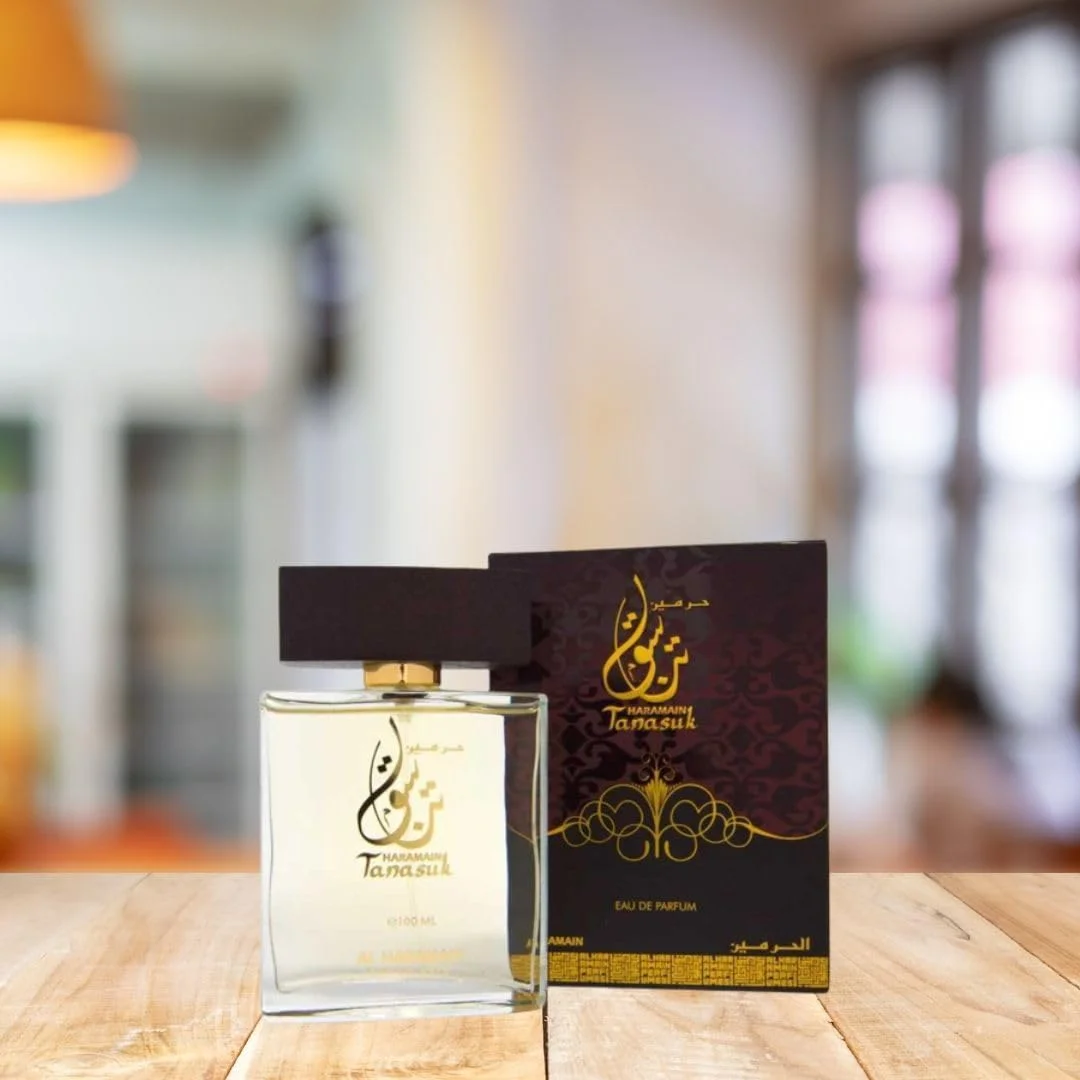 ال حرمین تناسوک اکستریت د پرفیوم اسپری 100 میلی لیتر | عطر لوکس یونیسکس با رایحه رز، انار، زعفران، یاس، عنبر، وانیل، مشک و شکر قهوه ای | عطر عربی ماندگار ال حرمین تناسوک اکستریت د پرفیوم اسپری 100 میلی لیتر | عطر لوکس یونیسکس با رایحه رز، انار، زعفران، یاس، عنبر، وانیل، مشک و شکر قهوه ای | عطر عربی ماندگار
