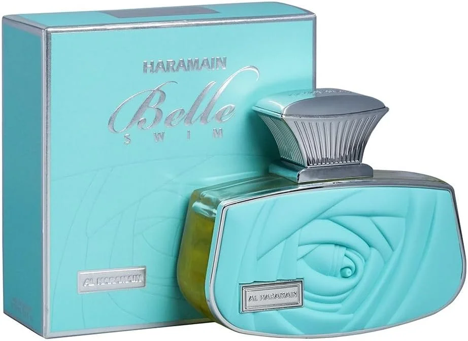 ادکلن زنانه الحرمین مدل Belle Swim حجم 75 میلی لیتر | عطر تابستانی با رایحه مرکباتی و ادویه ای برای زنان - ماندگاری بالا با رایحه پرتقال تازه، ترنج، لیمو، عنبر و زنجبیل