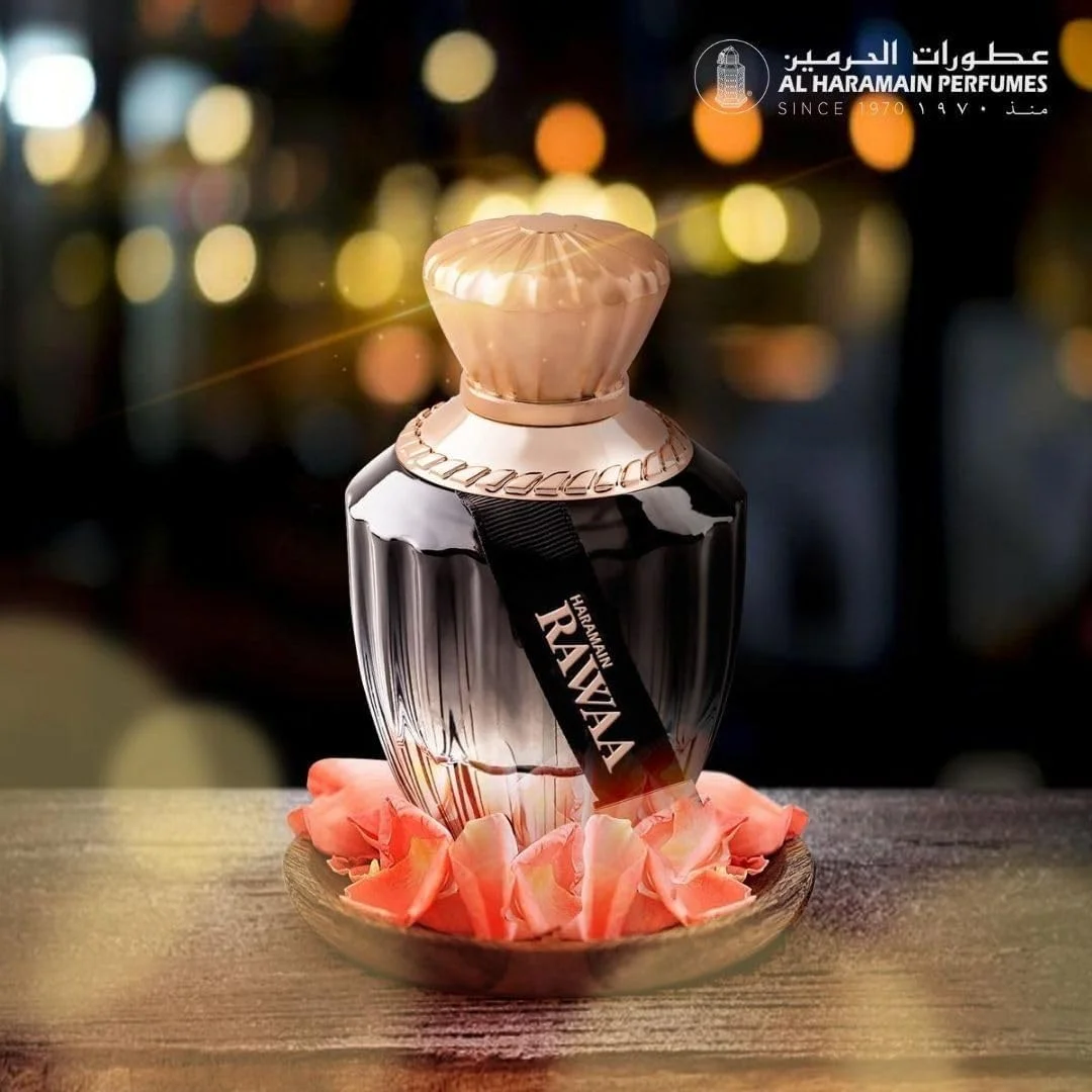ادکلن زنانه الحرمین رواه ۱۰۰ میل | عطر وانیلی شرقی | رایحه ماندگار با نت های بادام، قهوه، یاس، وانیل و چوب صندل ادکلن زنانه الحرمین رواه ۱۰۰ میل | عطر وانیلی شرقی | رایحه ماندگار با نت های بادام، قهوه، یاس، وانیل و چوب صندل