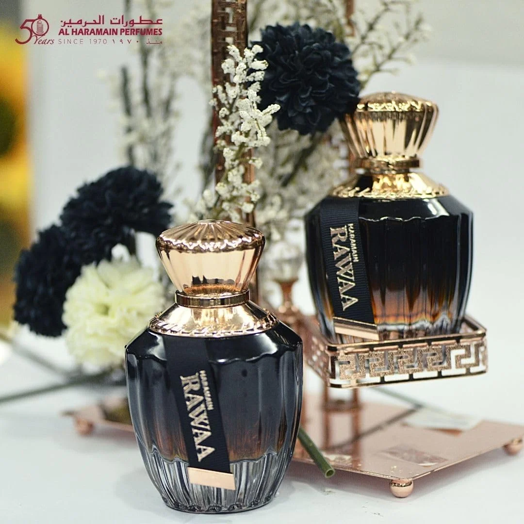 ادکلن زنانه الحرمین رواه ۱۰۰ میل | عطر وانیلی شرقی | رایحه ماندگار با نت های بادام، قهوه، یاس، وانیل و چوب صندل ادکلن زنانه الحرمین رواه ۱۰۰ میل | عطر وانیلی شرقی | رایحه ماندگار با نت های بادام، قهوه، یاس، وانیل و چوب صندل