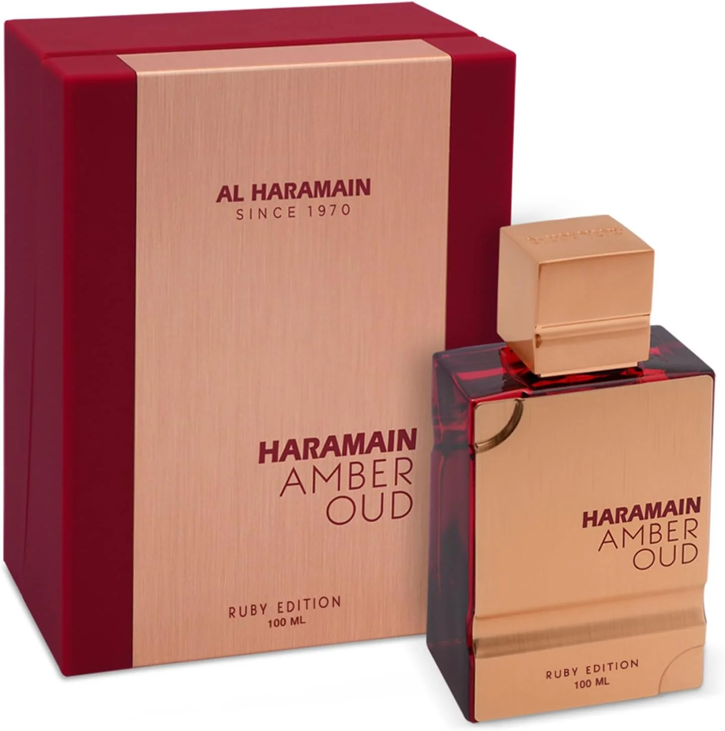 ادکلن عربی زنانه و مردانه الحرمین Amber Oud Ruby Edition - عطر کهربایی یونیسکس - عطر ماندگار - 100 میلی لیتر
