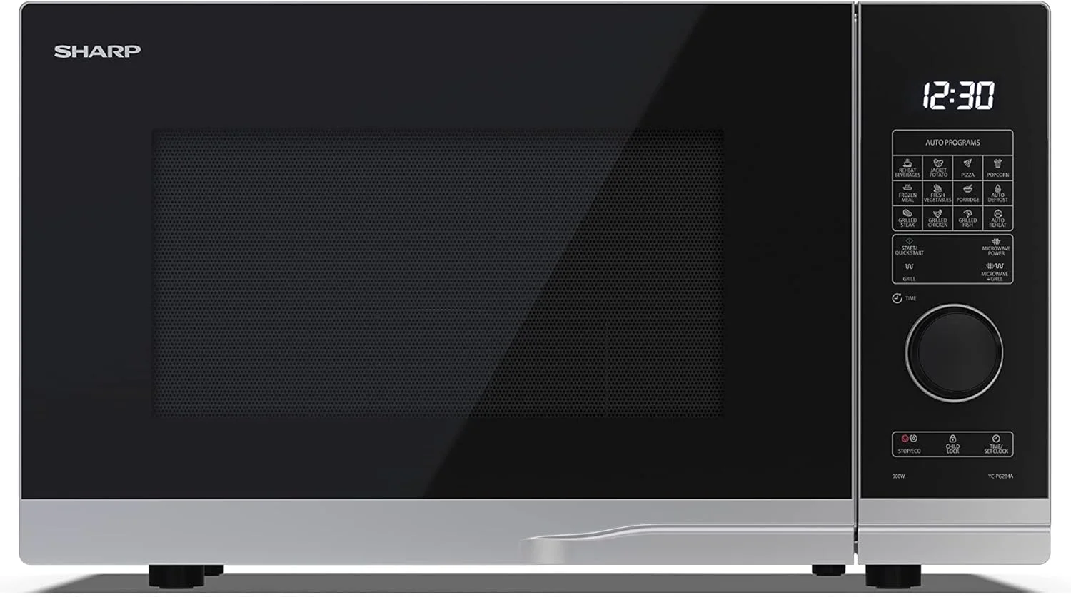 مایکروویو 25 لیتری شارپ مدل YC-PG254AU-S نقره ای/مشکی با توان 900 وات، دارای گریل 1000 وات، 10 سطح قدرت، 12 برنامه پخت اتوماتیک، کنترل نیمه دیجیتال چرخشی، چراغ LED داخلی، جمع و جور و با قابلیت تمیز کردن آسان مایکروویو 25 لیتری شارپ مدل YC-PG254AU-S نقره ای/مشکی با توان 900 وات، دارای گریل 1000 وات، 10 سطح قدرت، 12 برنامه پخت اتوماتیک، کنترل نیمه دیجیتال چرخشی، چراغ LED داخلی، جمع و جور و با قابلیت تمیز کردن آسان