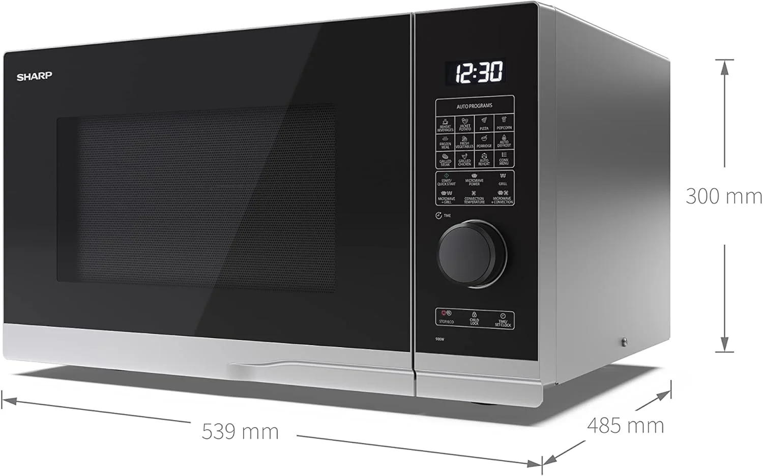 مایکروویو ترکیبی دیجیتال 28 لیتری 900 واتی شارپ مدل YC-PC284AU-S با گریل 1250 واتی، 10 سطح قدرت، حالت ECO، عملکرد یخ زدایی، چراغ LED - نقره ای مایکروویو ترکیبی دیجیتال 28 لیتری 900 واتی شارپ مدل YC-PC284AU-S با گریل 1250 واتی، 10 سطح قدرت، حالت ECO، عملکرد یخ زدایی، چراغ LED - نقره ای