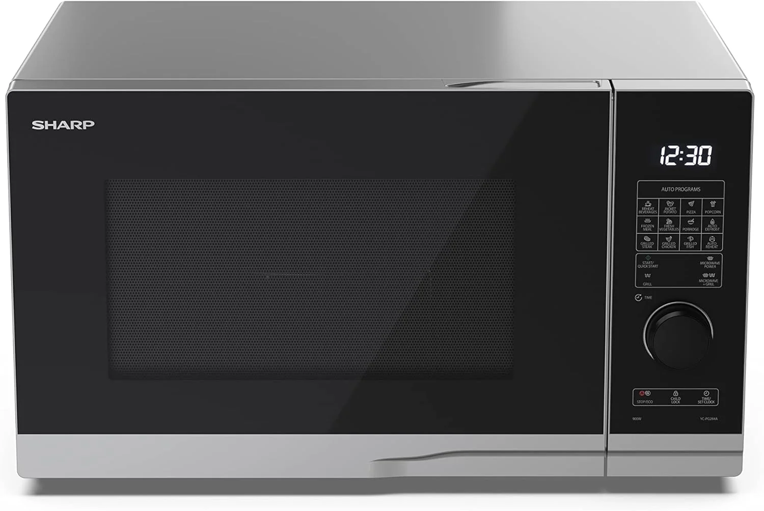 مایکروویو 25 لیتری شارپ مدل YC-PG254AU-S نقره ای/مشکی با توان 900 وات، دارای گریل 1000 وات، 10 سطح قدرت، 12 برنامه پخت اتوماتیک، کنترل نیمه دیجیتال چرخشی، چراغ LED داخلی، جمع و جور و با قابلیت تمیز کردن آسان مایکروویو 25 لیتری شارپ مدل YC-PG254AU-S نقره ای/مشکی با توان 900 وات، دارای گریل 1000 وات، 10 سطح قدرت، 12 برنامه پخت اتوماتیک، کنترل نیمه دیجیتال چرخشی، چراغ LED داخلی، جمع و جور و با قابلیت تمیز کردن آسان
