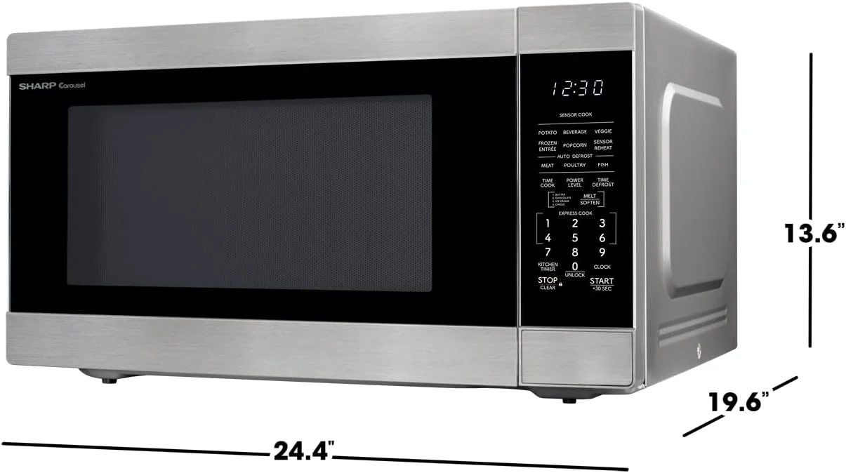 مایکروویو رومیزی SHARP SMC2266KS با صفحه گردان کاروسل 16.5 اینچی قابل جابجایی، 2.2 فوت مکعب، 1200 وات، استیل ضد زنگ مایکروویو رومیزی SHARP SMC2266KS با صفحه گردان کاروسل 16.5 اینچی قابل جابجایی، 2.2 فوت مکعب، 1200 وات، استیل ضد زنگ