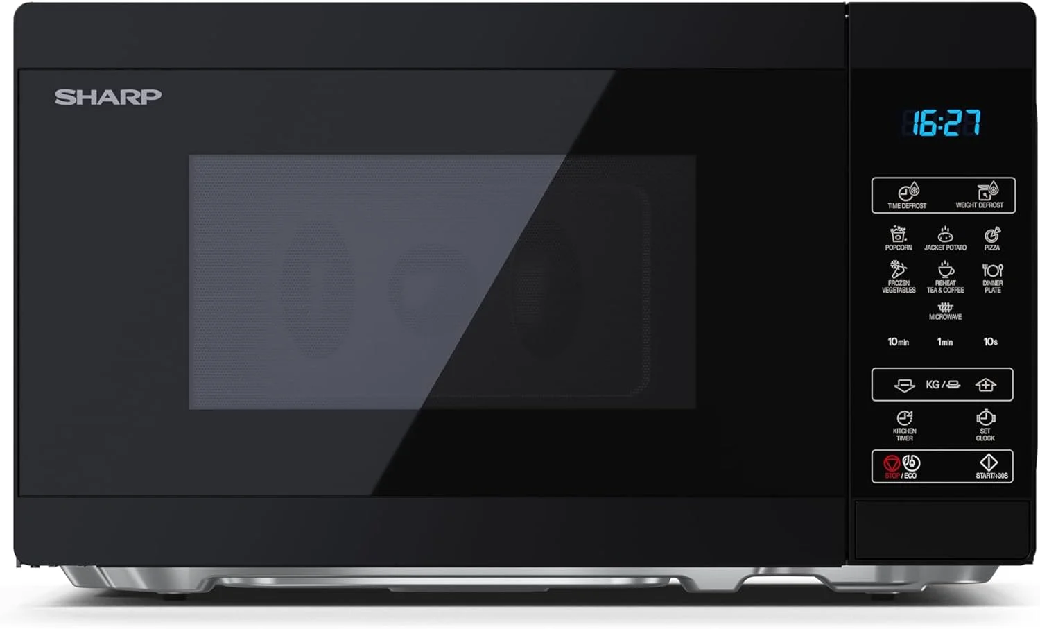 مایکروویو SHARP YC-MS02EB با عملکرد یخ زدایی، 800 وات، 20 لیتر، 11 سطح قدرت، حالت اکو، عملکرد تایمر، قفل کودک، شامل سینی گردان، کنترل نمایشگر مایکروویو SHARP YC-MS02EB با عملکرد یخ زدایی، 800 وات، 20 لیتر، 11 سطح قدرت، حالت اکو، عملکرد تایمر، قفل کودک، شامل سینی گردان، کنترل نمایشگر