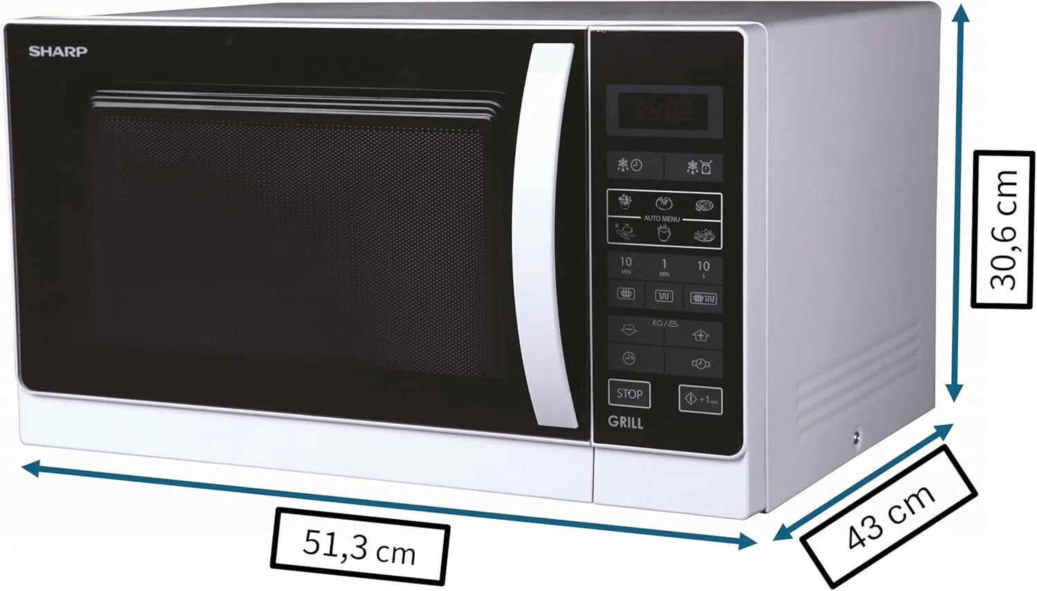 مایکروویو 2 در 1 SHARP R742WW با گریل / 25 لیتر / 900 وات / گریل 1000 وات / نمایشگر LED / 8 برنامه اتوماتیک / یخ زدایی کنترل شده با وزن / قفل کودک / حالت صرفه جویی در انرژی / ضد زنگ / سفید مایکروویو 2 در 1 SHARP R742WW با گریل / 25 لیتر / 900 وات / گریل 1000 وات / نمایشگر LED / 8 برنامه اتوماتیک / یخ زدایی کنترل شده با وزن / قفل کودک / حالت صرفه جویی در انرژی / ضد زنگ / سفید