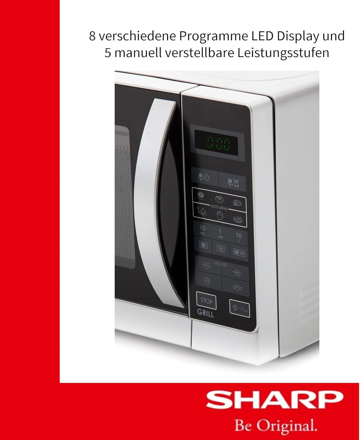 مایکروویو 2 در 1 SHARP R742WW با گریل / 25 لیتر / 900 وات / گریل 1000 وات / نمایشگر LED / 8 برنامه اتوماتیک / یخ زدایی کنترل شده با وزن / قفل کودک / حالت صرفه جویی در انرژی / ضد زنگ / سفید مایکروویو 2 در 1 SHARP R742WW با گریل / 25 لیتر / 900 وات / گریل 1000 وات / نمایشگر LED / 8 برنامه اتوماتیک / یخ زدایی کنترل شده با وزن / قفل کودک / حالت صرفه جویی در انرژی / ضد زنگ / سفید